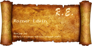 Rozner Edvin névjegykártya
